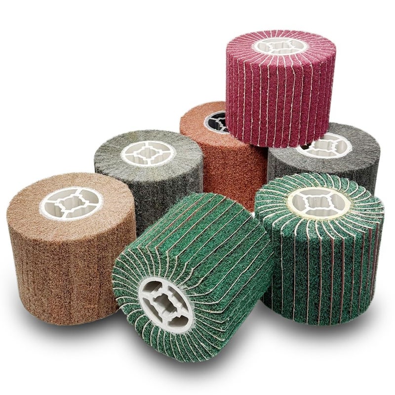 JONAS C 7 Pack Non Woven Wire Abrasive Drawing Polishing Wheel with Sandpaper for The Surface Treatment of Metal Products Grit : 120sp/240/240sp/320 /320sp/400/600 - Image 1